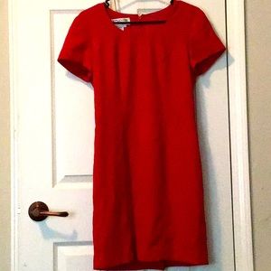 Red short sleeve mini dress